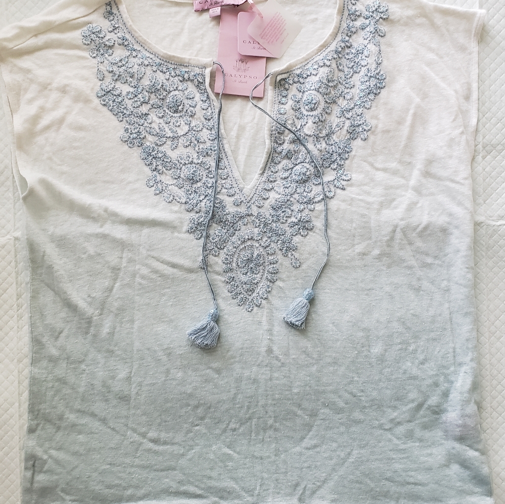 Nwt Calypso Linen Ombre Top